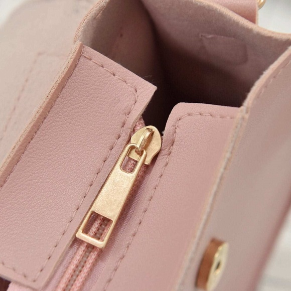 pink faux leather mini crossbody bag - Picture 2 of 2